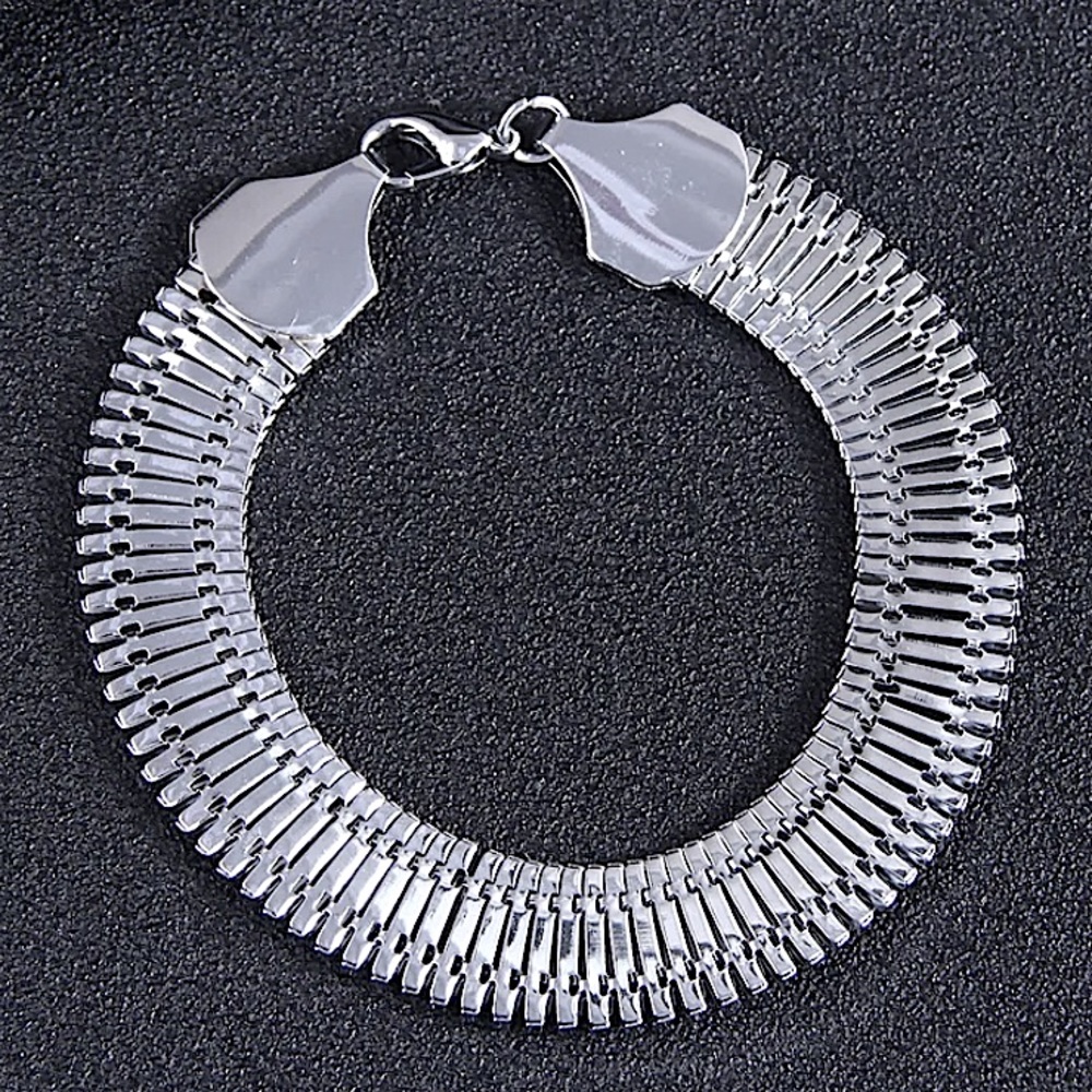Minimalist Stainless Steel Thick Chain Necklace Matching Bracelet Set - Picture 7 of 8